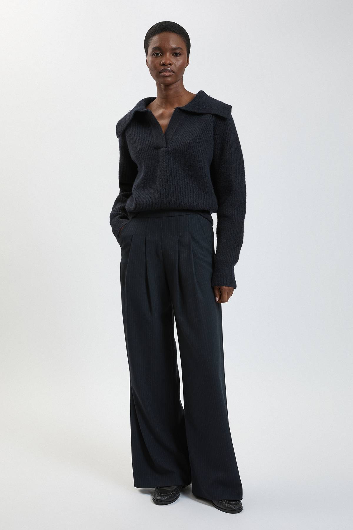 KarenMillen Pantalon Tailleur À Jambes Larges À Fines Rayures