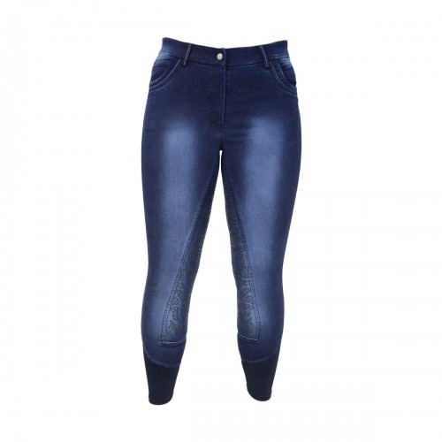 Calças de montaria Cheltenham femininas na cor jeans.
