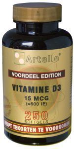 Artelle Vitamine D3 15 mcg 250 capsules