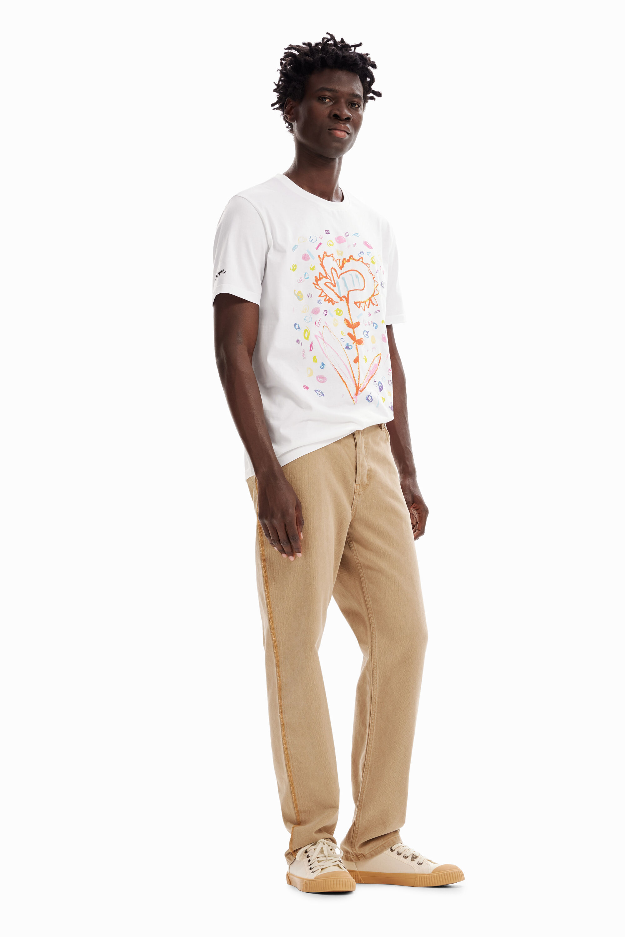 T-shirt décontracté fleur arty