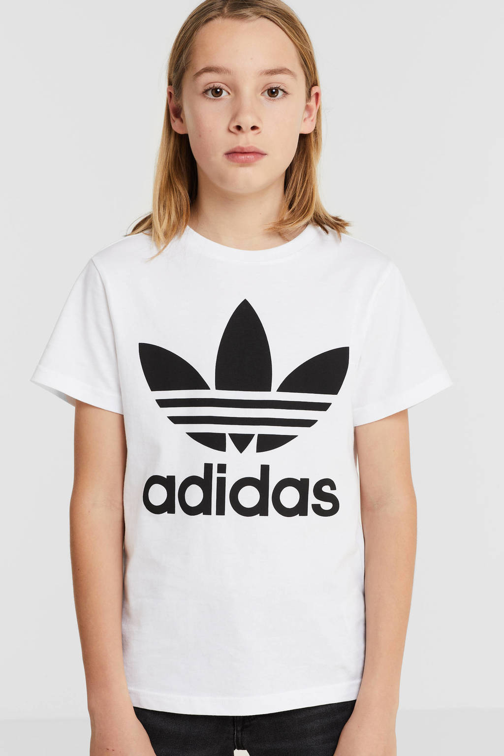 adidas T-shirt Trefoil wit/zwart