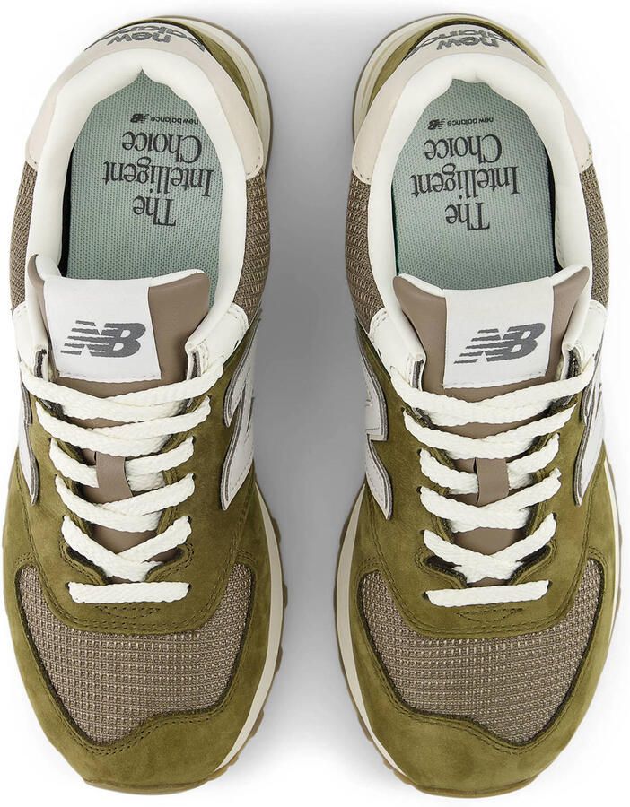 New Balance 574 suède sneakers olijfgroen