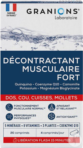 Granions Décontractant Musculaire Pour Crampes Avec Magnésium 20 Comprimés