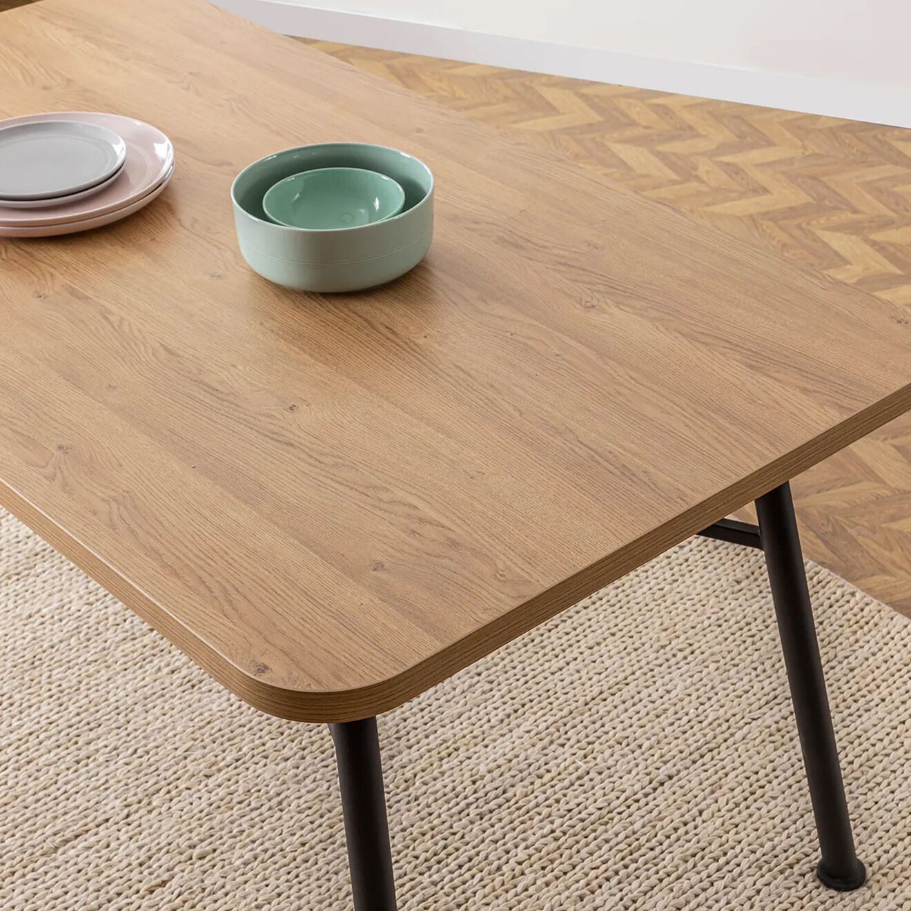 Homitis Table à manger Nala naturelle - 160x90x75 cm