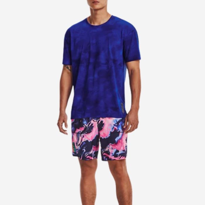 Under Armour Herre T-shirts Run Anywhere Streaker Short Sleeve Blå