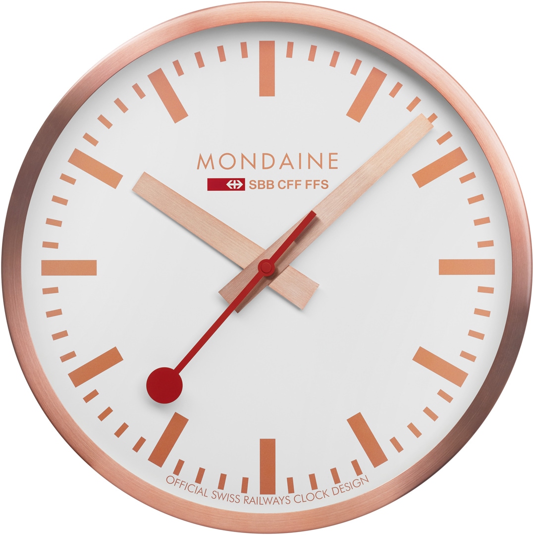 Mondaine Wanduhr Kupfer Ø 25cm