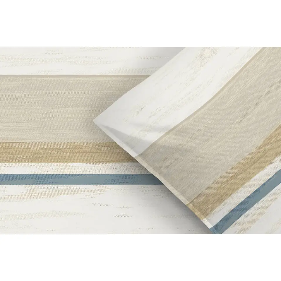 Dekbedovertrek Leo - beige/blauw - 200x200/220 cm
