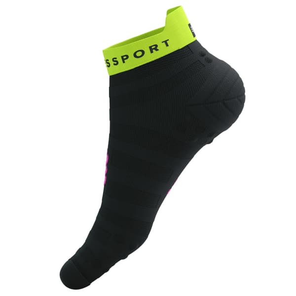 Chaussette running COMPRESSPORT PRO RACING SOCKS V4.0 ULTRALIGHT RUN LOW BLACK/SAFE YELLOW/NEO PINK
