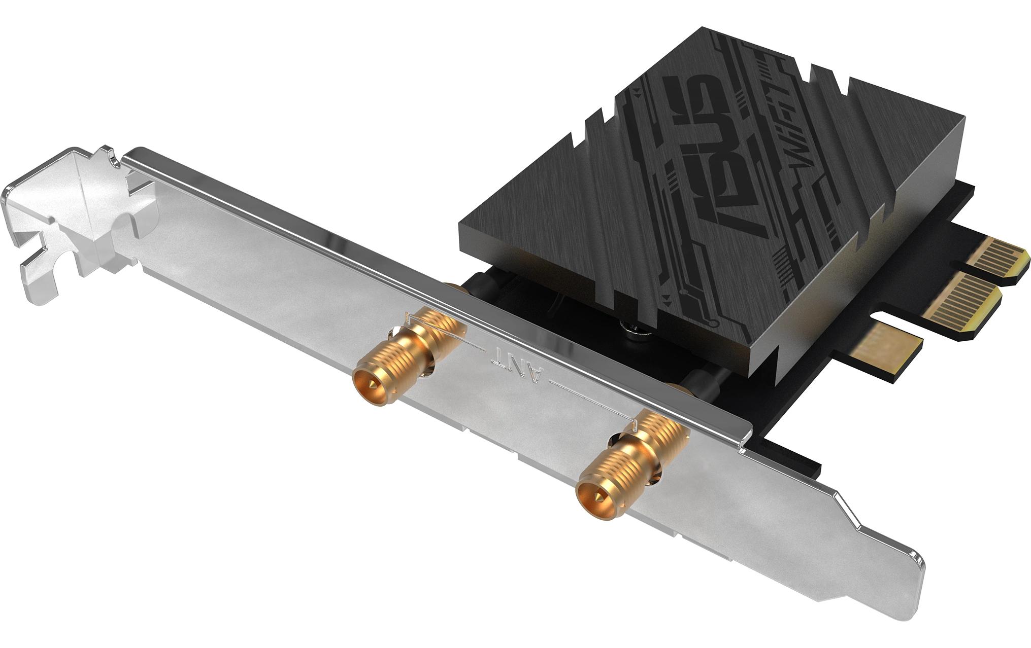 PCE-BE92BTWiFi 7 PCI-E Adapter mit 2 externe Antennen und magnetisierter Sockel