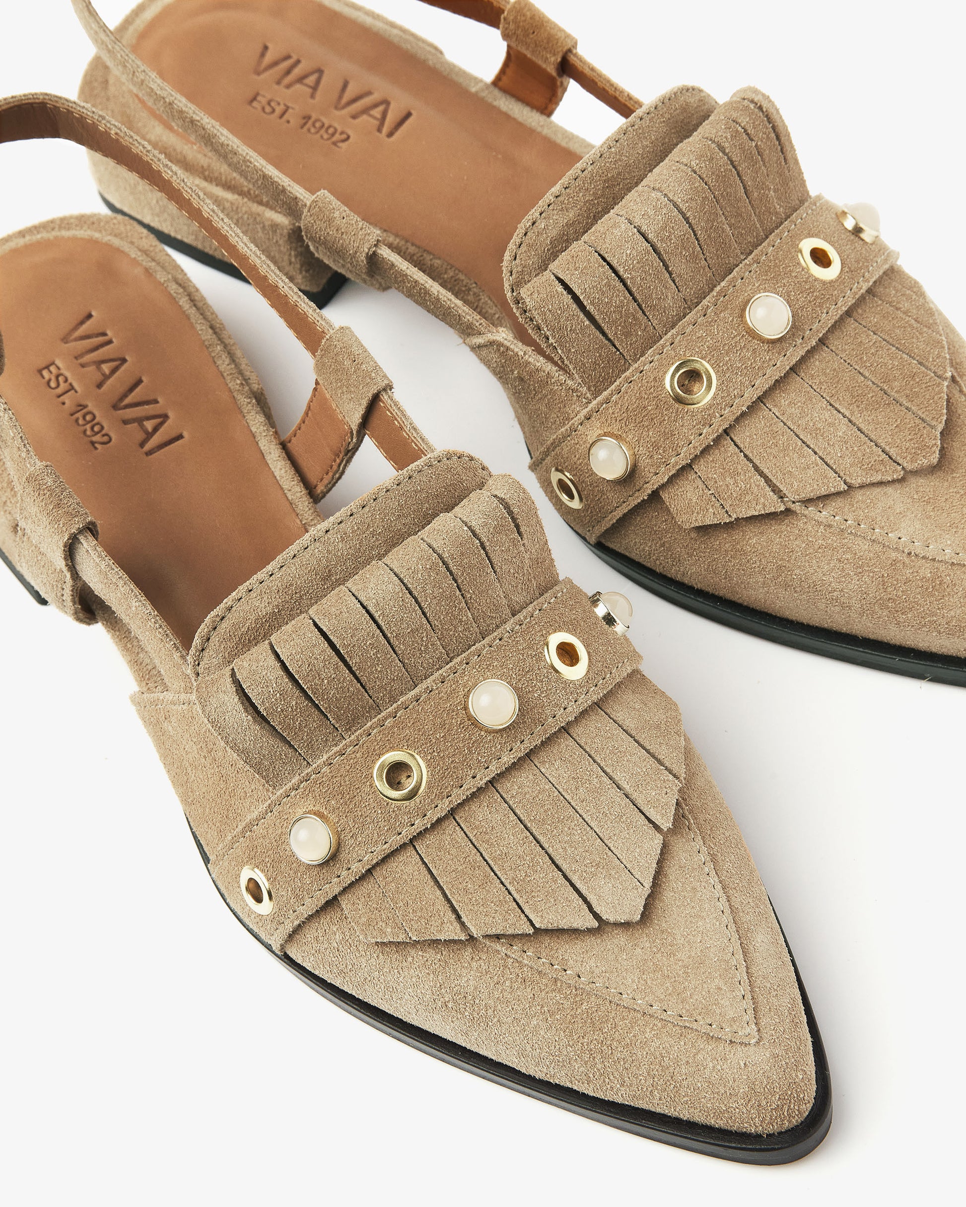 VIA VAI beige slingbacks Jazz Tammi