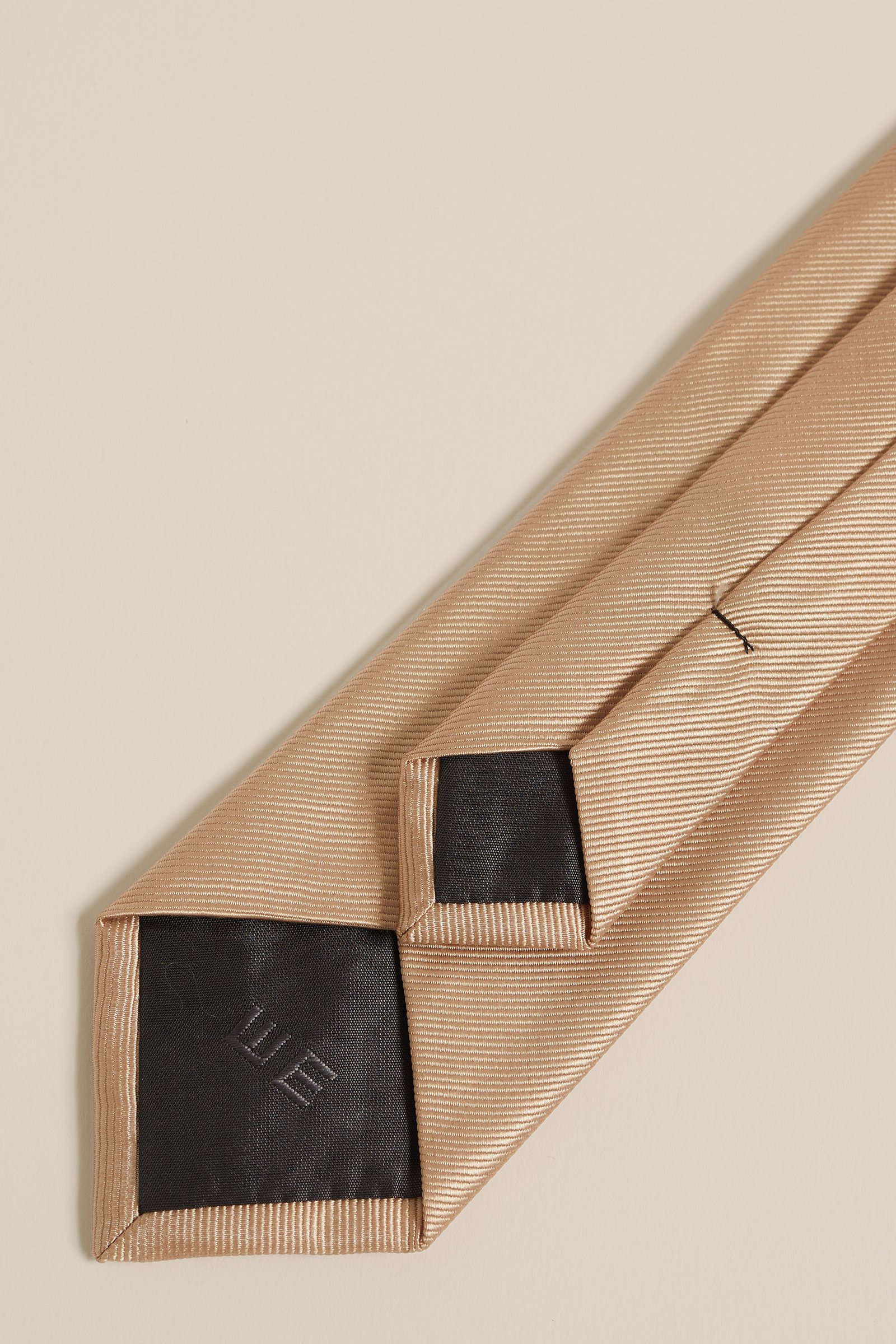 zijdemix stropdas met structuur WE Fashion Goud