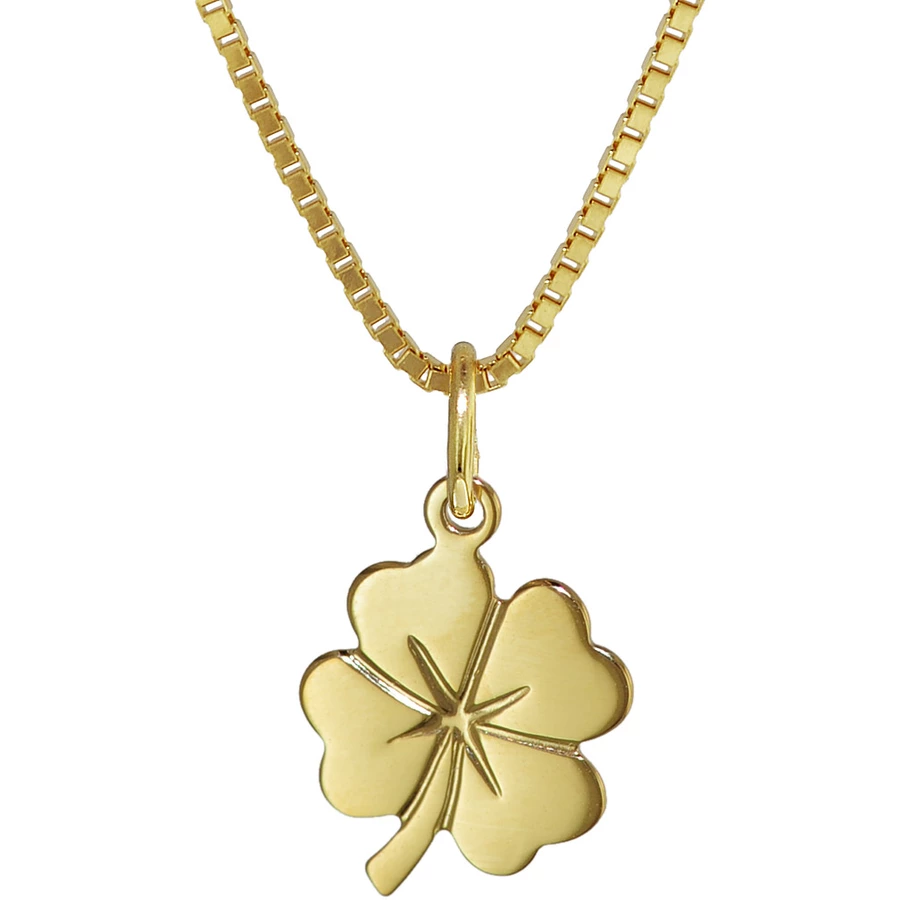 trendor Kleeblatt Anhänger Gold 333 (8 Karat) + goldplattierte Halskette gold