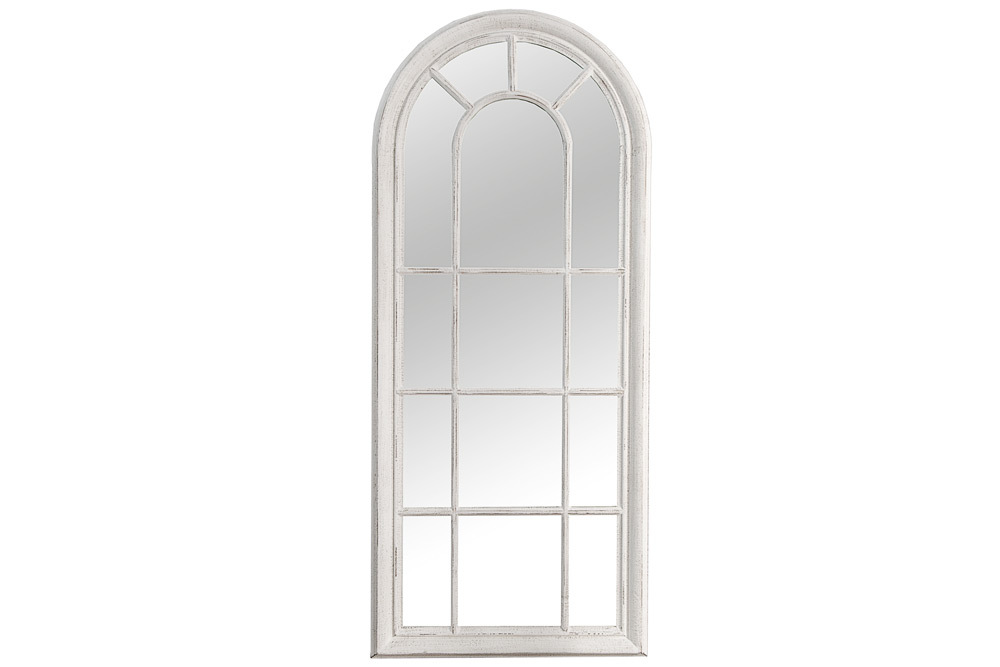 Vintage Wandspiegel CASTILLO 140cm weiß creme Rundbogen Shabby Chic Design Landhausstil