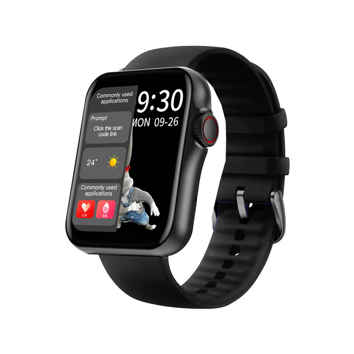 Montre SMARTY 2.0 new standing mixte connecté métal bracelet silicone noir
