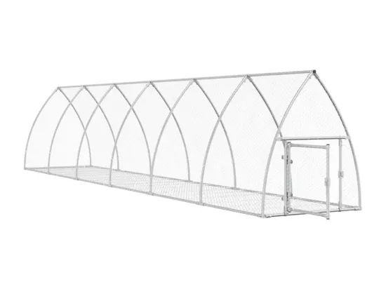 Clapier argenté 600x105x120 cm acier galvanisé