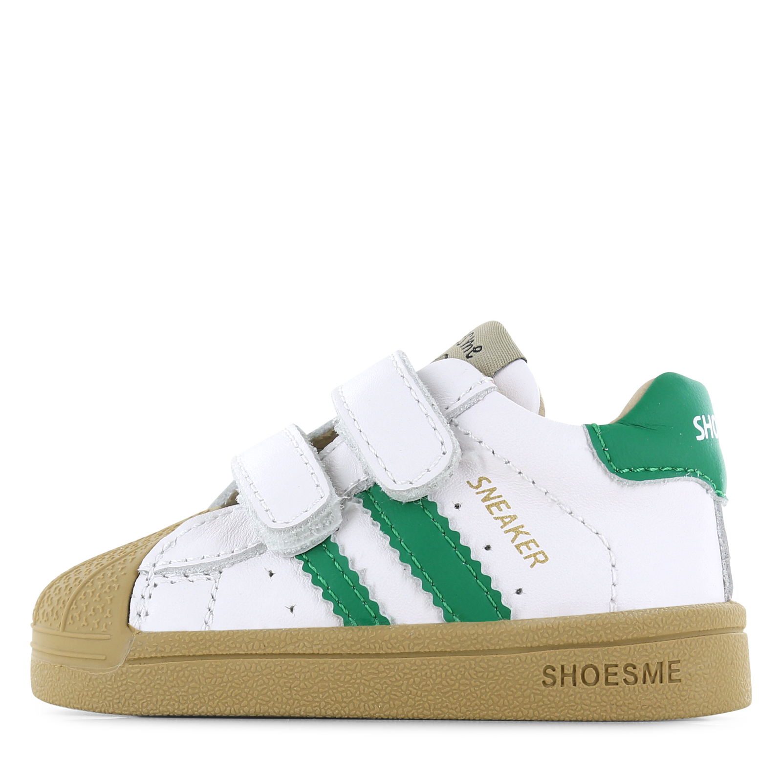 Shoesme wit-groene sneakertje met stootneus Microfiber leer | Jongens schoe