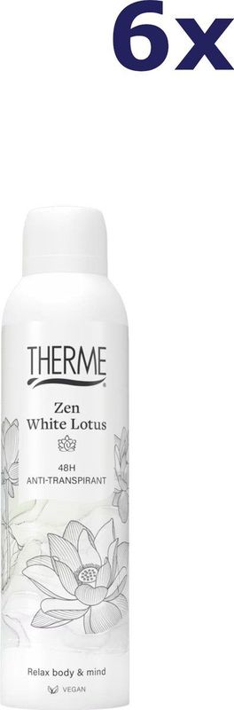 6x Therme Anti-Transpirant Zen White Lotus 150 ml