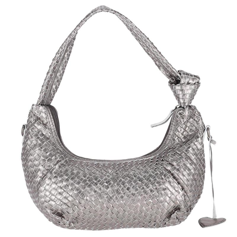 DSTRCT Brooklyn Flea Hobo Bag M Metallic Zilver