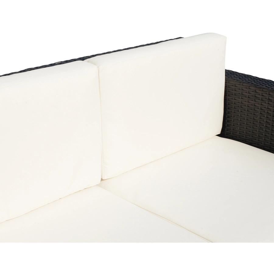 Outsunny Rattan Sofa mit Sitzkissen braun, weiß