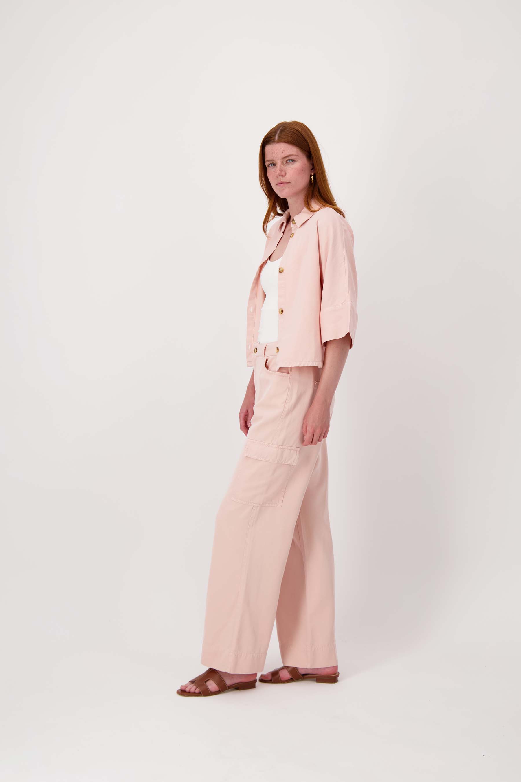 cropped boxy model blouse