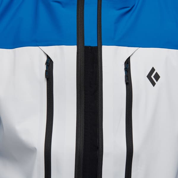 Veste ski de randonnée BLACK DIAMOND M DAWN PATROL HYBRID SHELL KINGFISHER WHITE BLACK