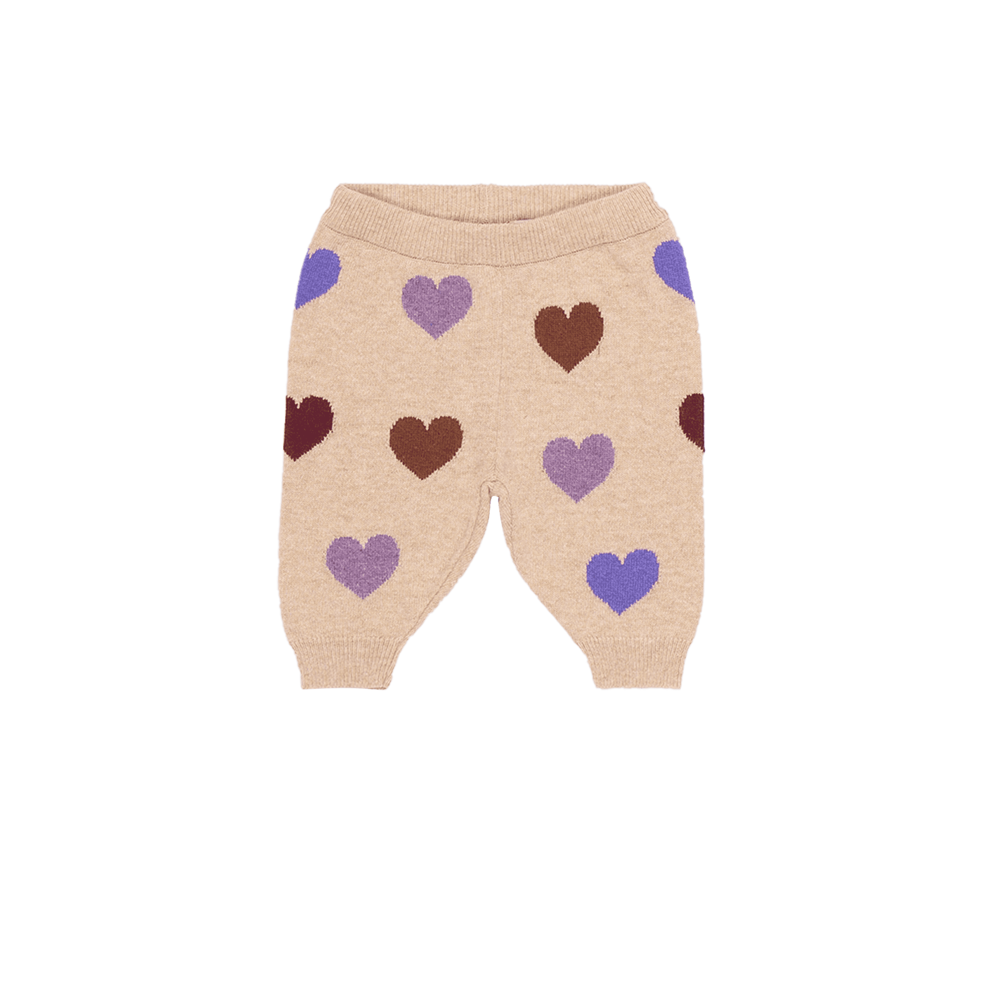 Pantalon jacquard en laine mélangée| Beige