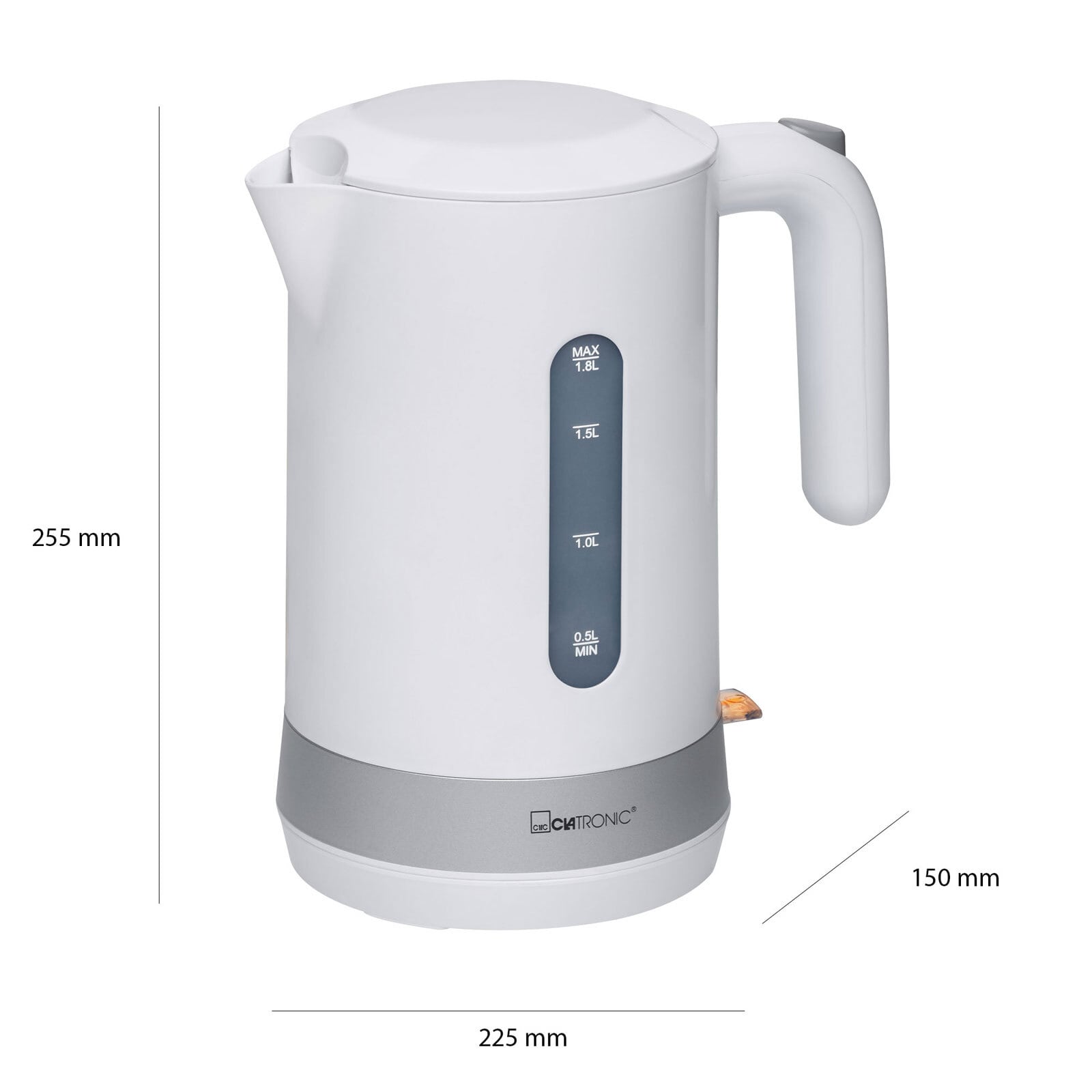 CLATRONIC Wasserkocher WK 3452 weiß 1,8 Liter max. 2200 Watt