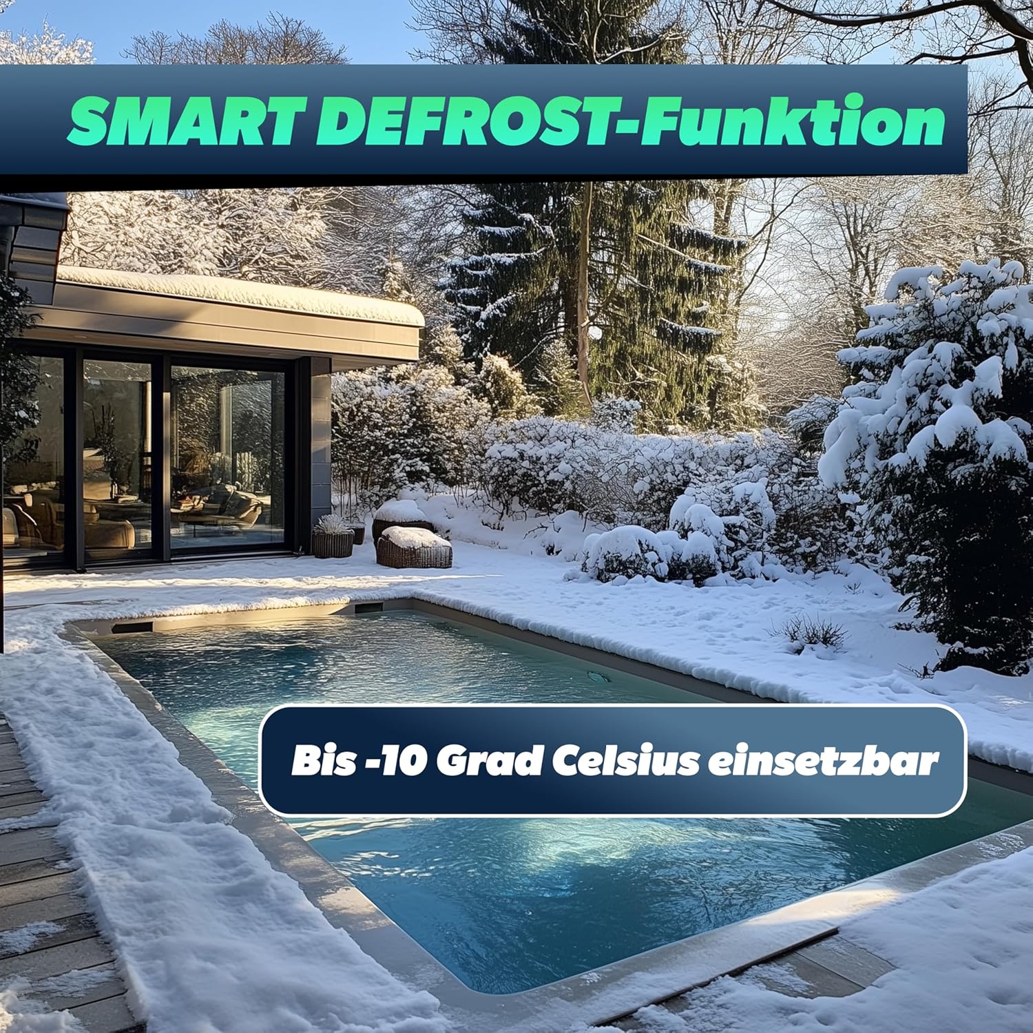 poolomio® Wärmepumpe Pool 50-80m³ | Effiziente Full Inverter Wärmepumpe Invermo 14 kW mit Smarter App-Steuerung | Ultra leise Poolheizung mit Smarter App-Steuerung (14.000 Watt, COP 15)