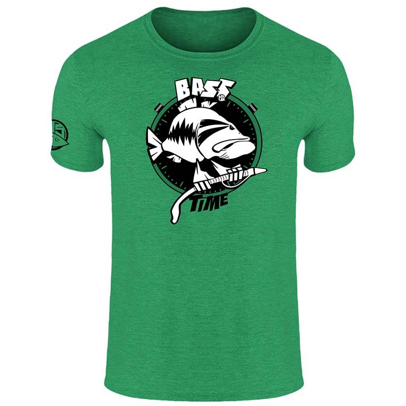 Tee Shirt Manches Courtes Homme Hot Spot Design Bass Time - Vert