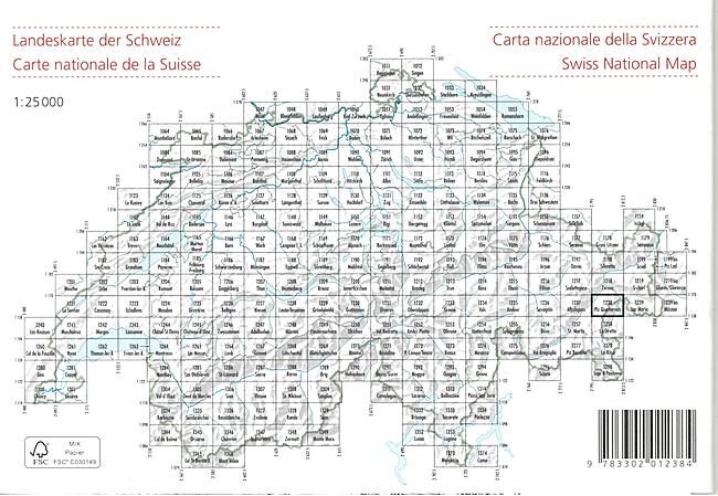 BUNDESAMT - 1238 PIZ QUATTERVALS ECHELLE 1 25 000