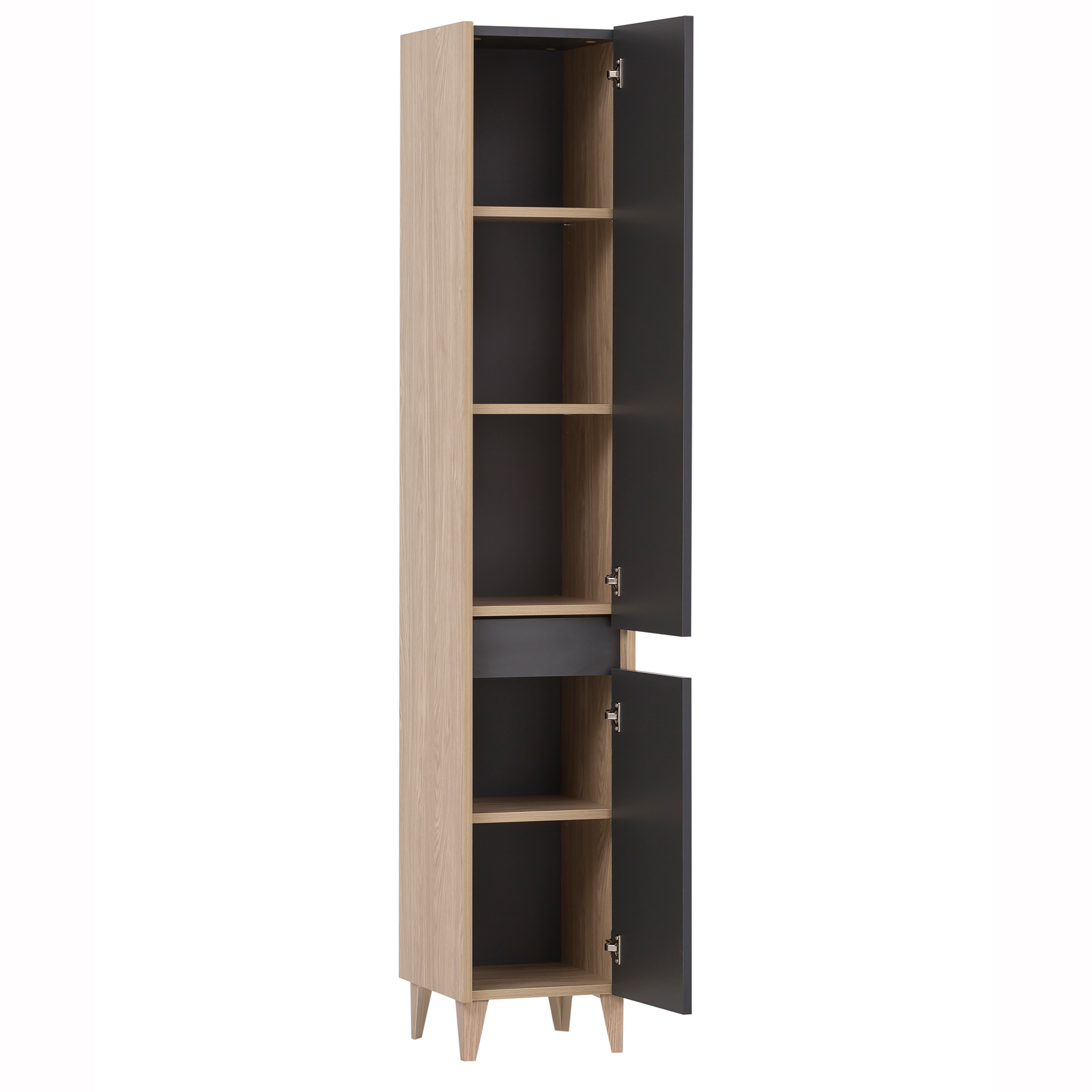 Hochschrank - anthrazit - Eiche hell - 30 cm