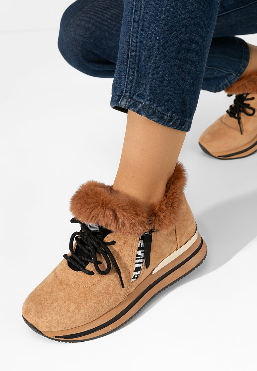 Baskets d'hiver pour femmes chameau Hermina