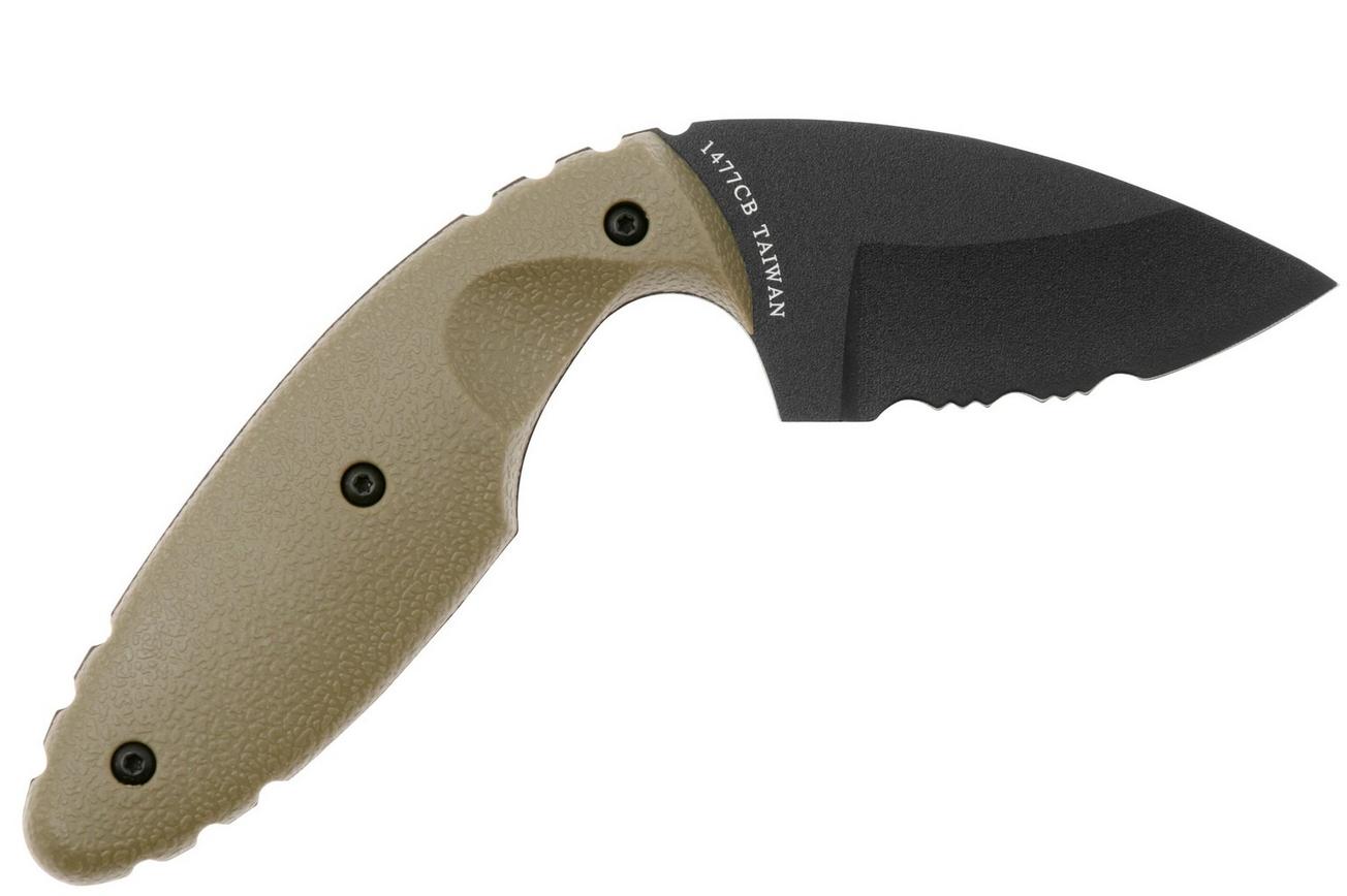 KA-BAR TDI 1477CB Half Serrated Coyote Brown, vaststaand mes
