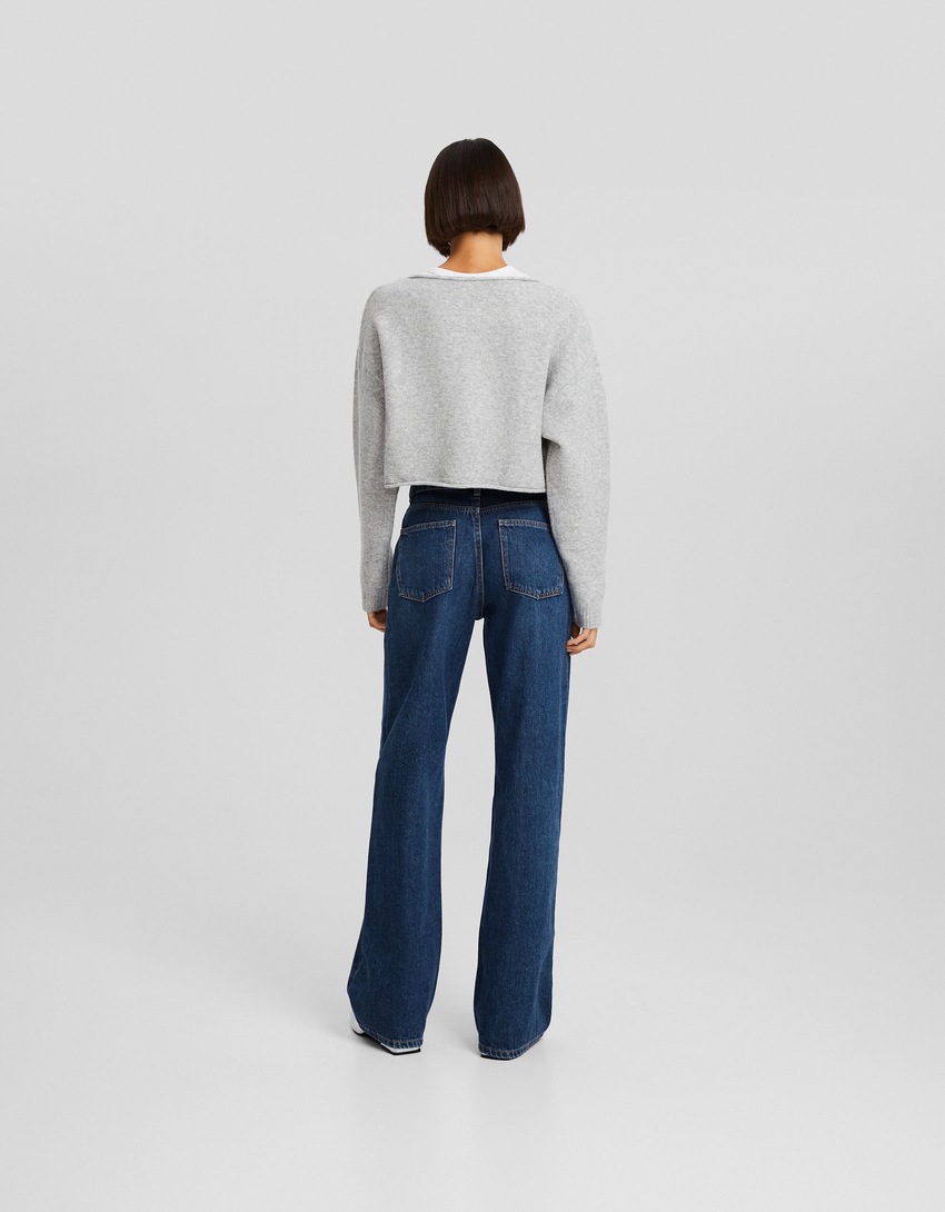 Calça jeans de perna larga