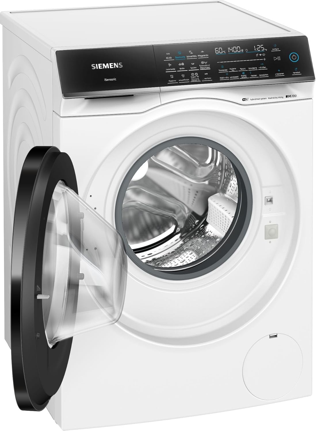 Siemens WN54C2070, iQ700 Smarter Waschtrockner 9 kg Waschen und 6 kg Trocknen, 1400 UpM, Antiflecken-System, smartFinish – Glättet Knitterfalten, varioSpeed Beschleunigung, autoDry-Technologie