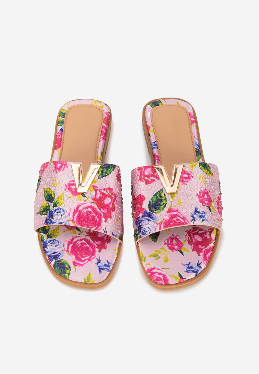 Mules plates femme roses Elariana