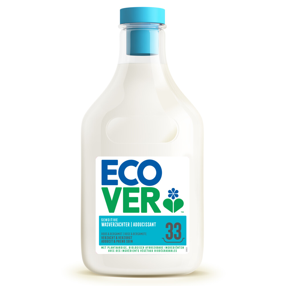6x Ecover Wasverzachter Roos & Bergamot 33 Wasbeurten1 liter