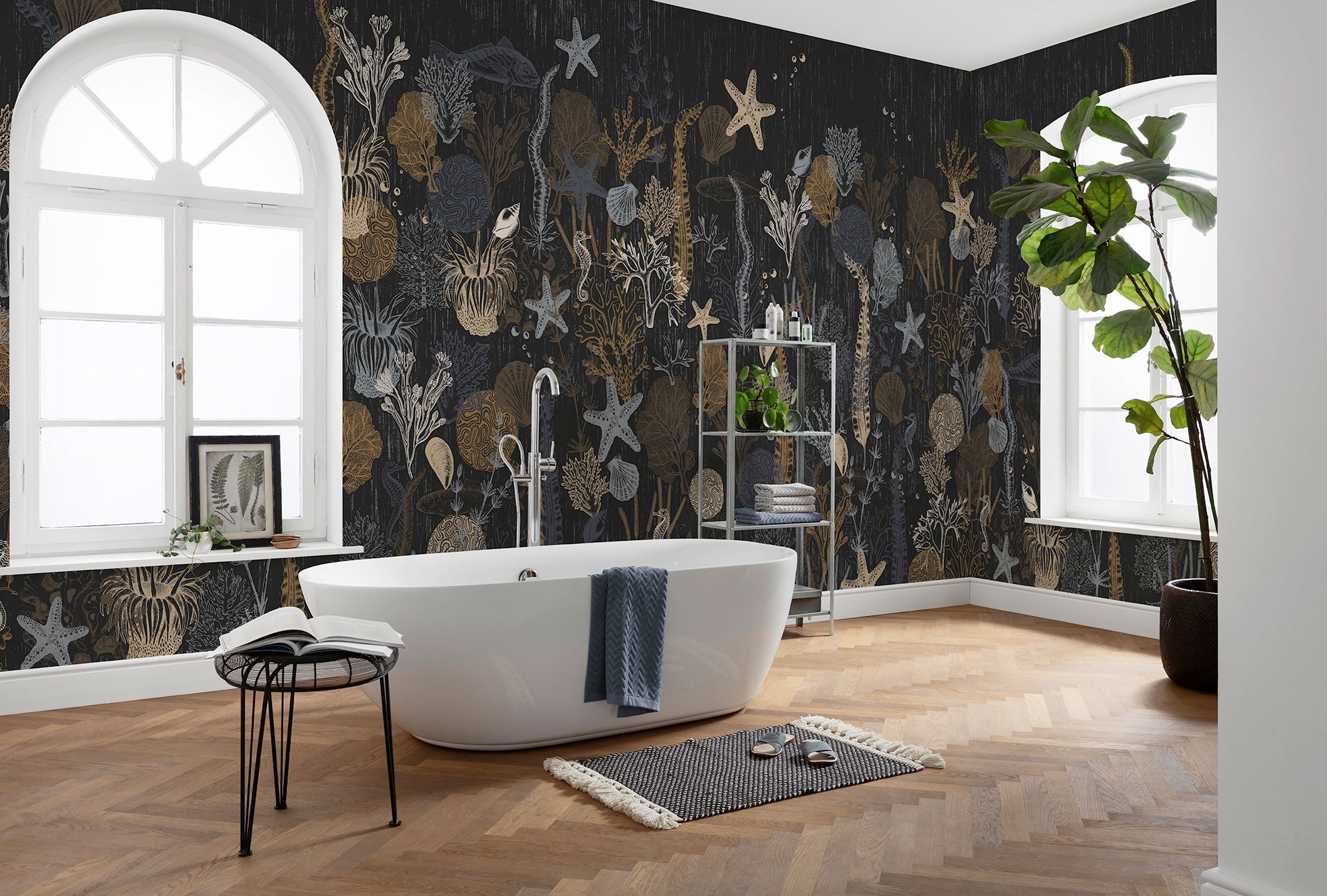 Komar Fototapete »Digitaldruck Vlies -  Deep Delight - Grösse 500 x 250 cm« bedruckt | floral | geblümt | gemustert | tropisch glatt Wohnzimmer, Schlafzimmer