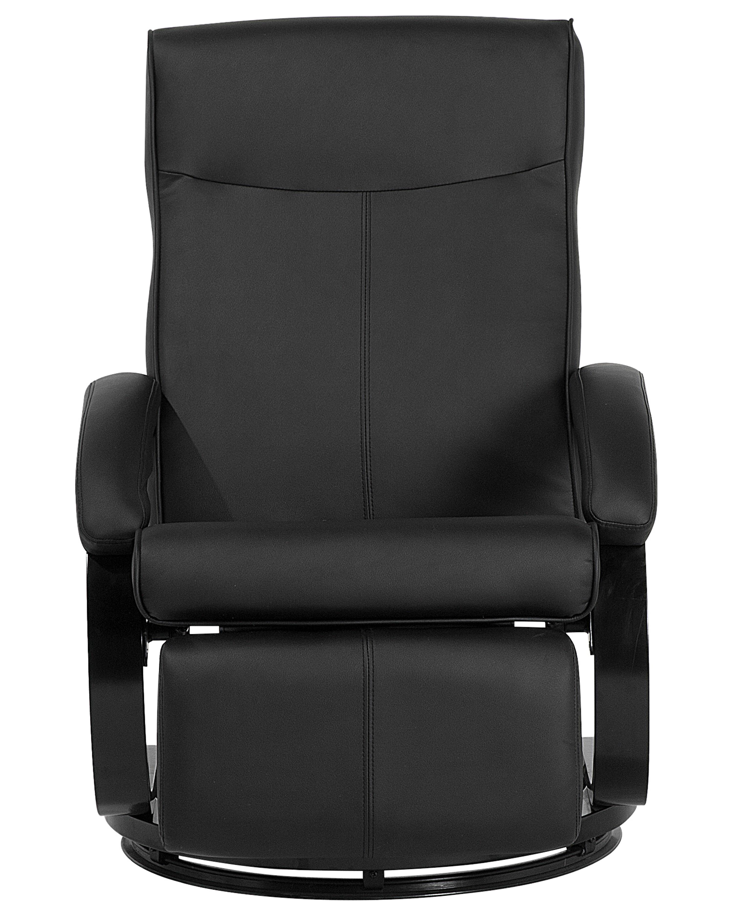 Relaxfauteuil MIGHT inclusief voetensteun Kunstleer Zwart