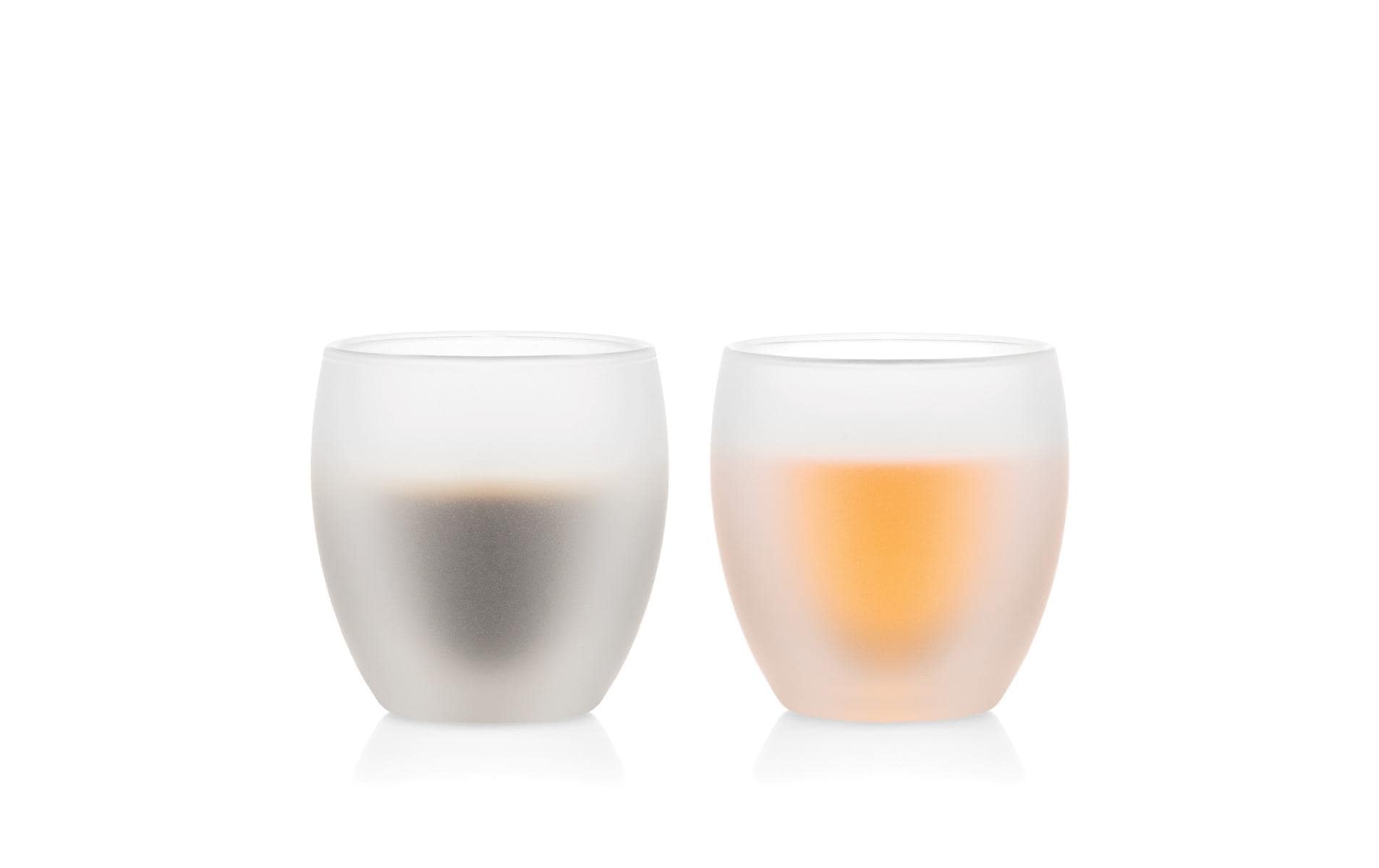 Trinkglas Pavina 2er Set Weiss, milchig, 0.25 lZwei silikonbeschichtete, doppelwandige Gläser