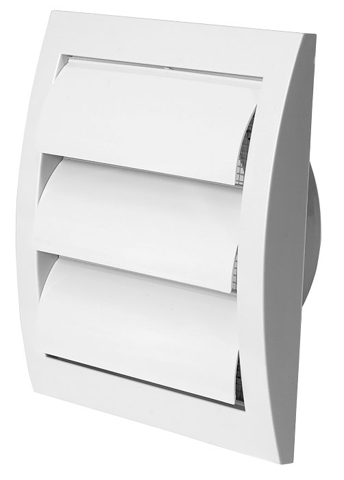 Kanalrist med vindstop 14,7 x 15,2 cm - hvid