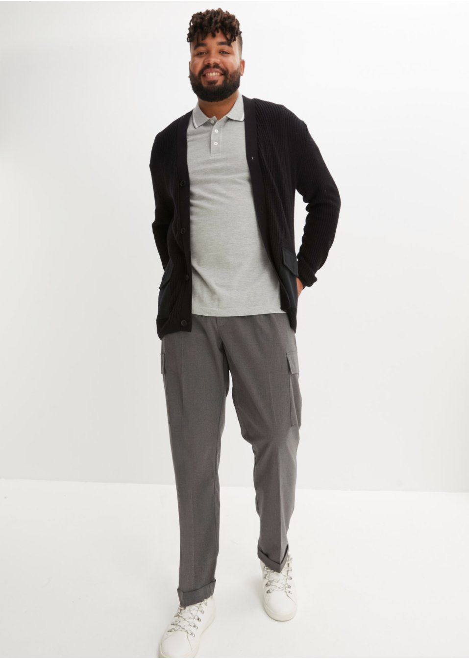 Gilet en maille avec poches tissées