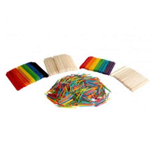 Holzstäbchen Set natur & bunt, 1200 Stück