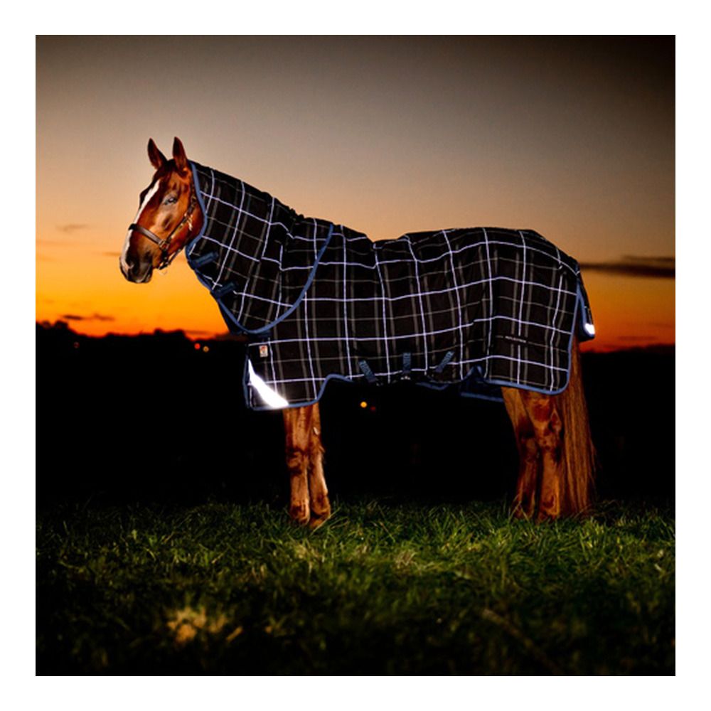 Horseware RHINO PLUS REFLECTECH VL 250G - Couverture de paddock + couvre-cou navy reflective/indigo