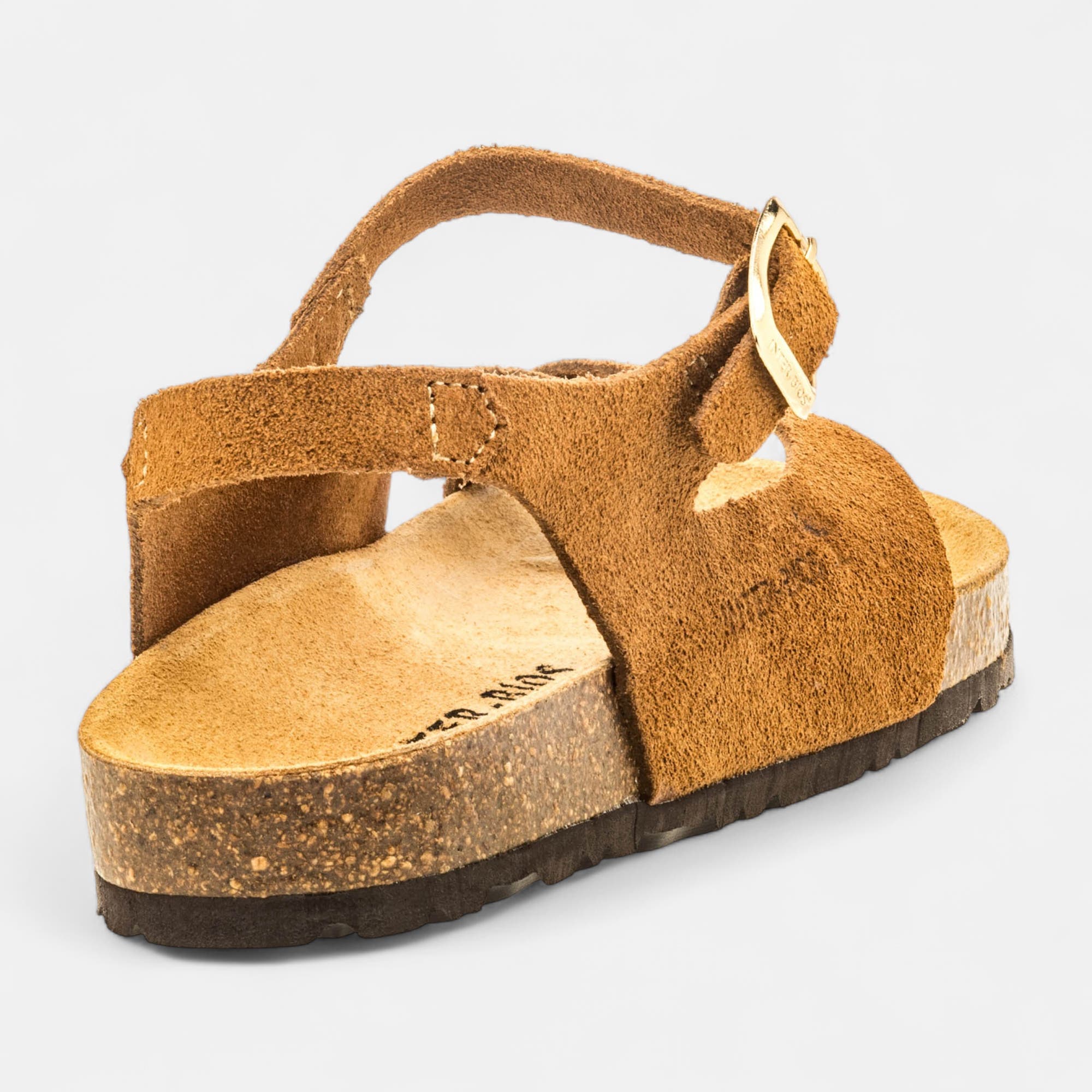 Mules semelle liège Femme en cuir camel