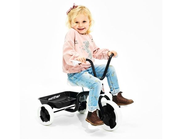 Winther Trehjulet Cykel m. Tiplad, Sort