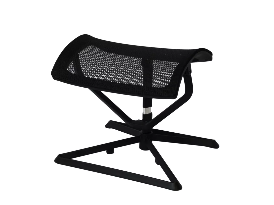Repose-pied Bureau 36 - 46 cm Tissu Ottoman Réglable Repose-pieds Noir