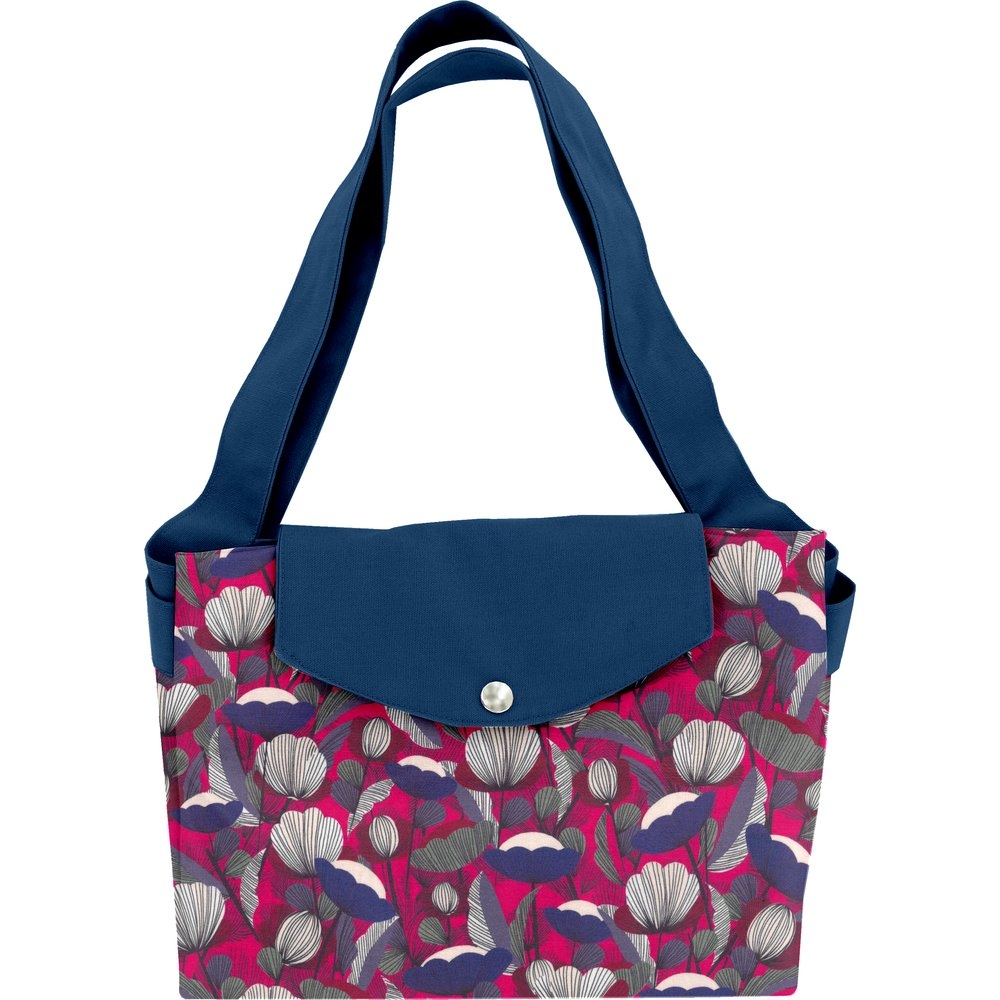Grand Sac Cabas En Tissu Pavot Fuchsia
