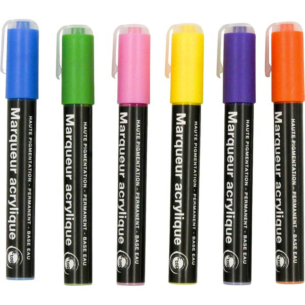 Lot de 6 marqueurs peinture acrylique