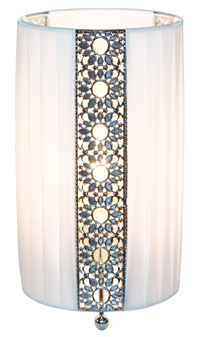 Stoff-Tischlampe ETERNITY - weiß - dimmbar